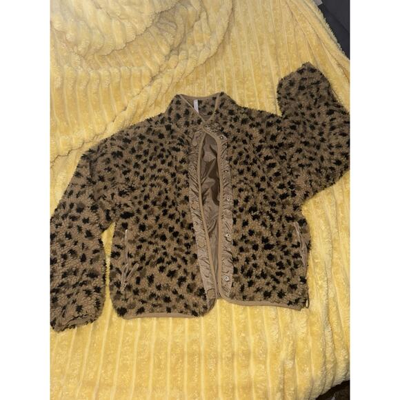 New With Tags Fabletics Tahoe Teddy Jacket Cheetah/Dark Twill Size XXL - Picture 2 of 7